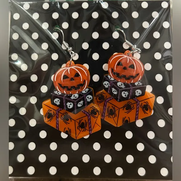 NWT Halloween Happy Mail Earrings by 50's Vintage Dame x Lipstick & Chrome - Image 2