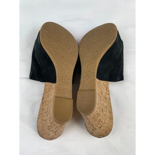 Nine West Women's Black Suede Shoes/Wedge Sandals Heel 4" Size 10 SKU 3742 - Image 7