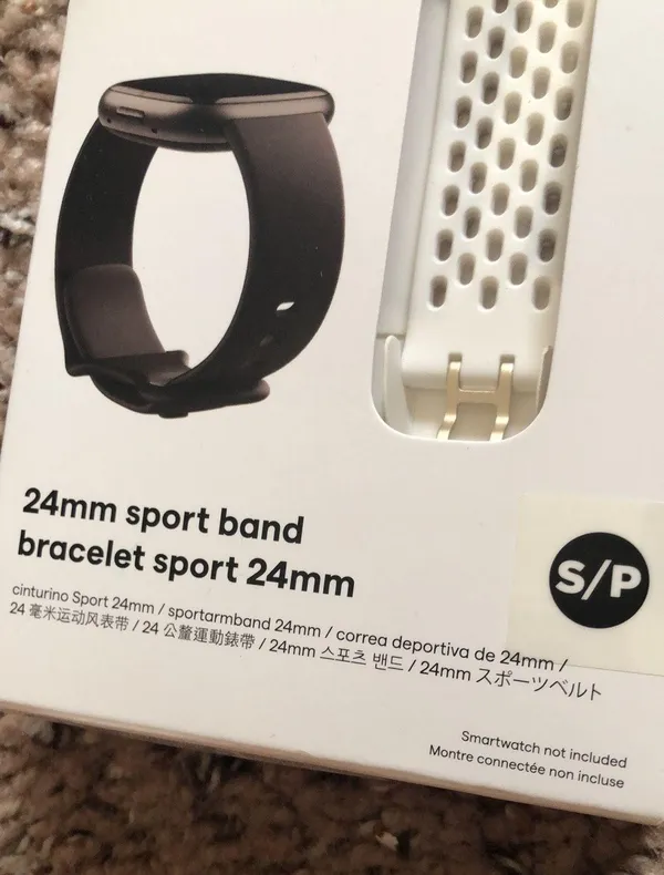 Fitbit NWT 24mm White Sport Band Size S - Image 2