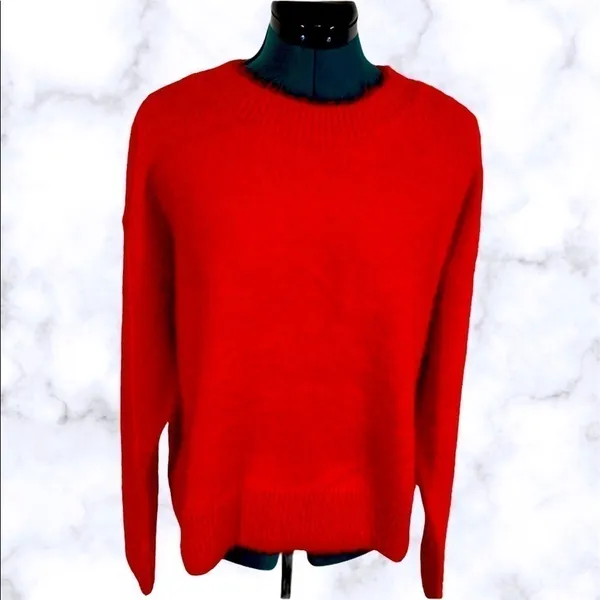Sanctuary Popover Red Crewneck Sweater Top Blouse v6x - Image 3