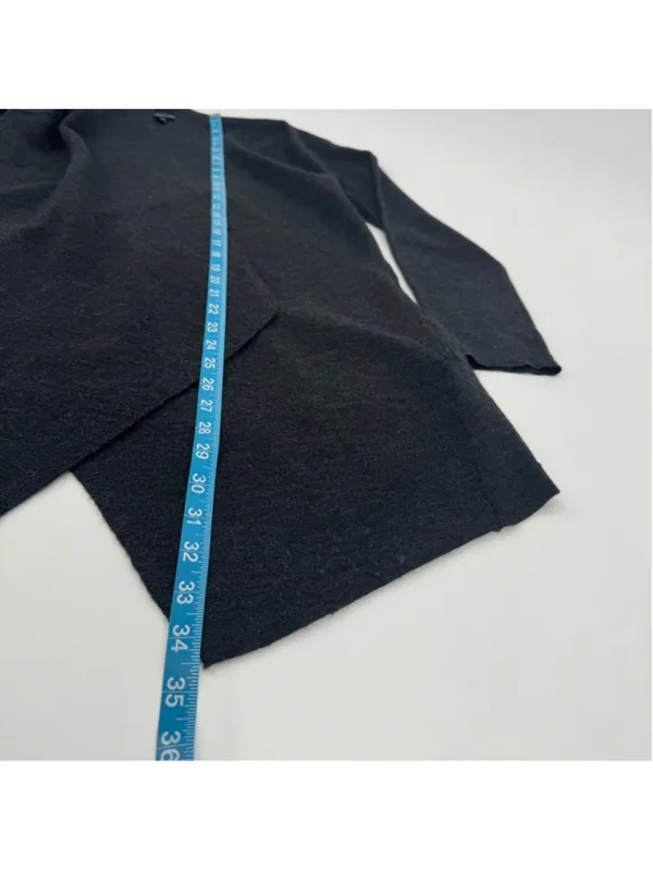 Eileen Fisher Charcoal Italian Merino Wool Open Cardigan SP - Image 7