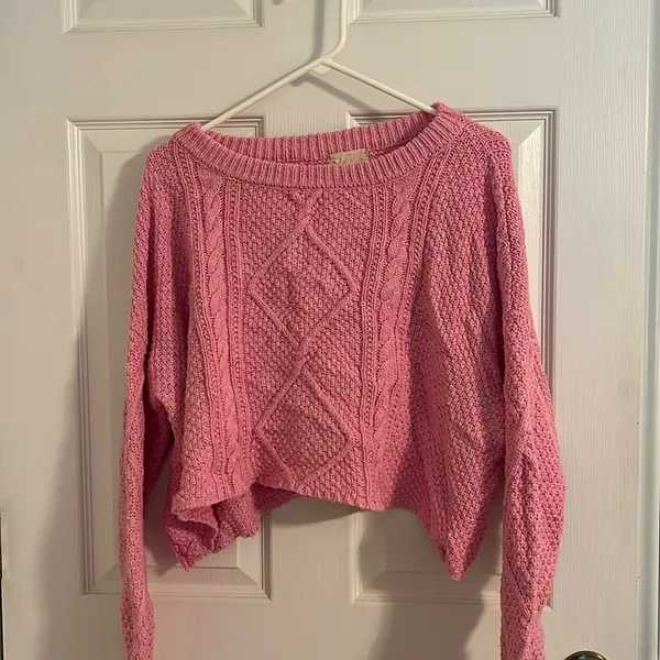 Altar’d State Cropped Pink Sweater - Image 2