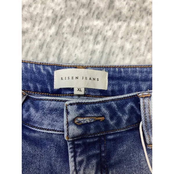 Risen Jeans Women XL Slouch Bermuda Shorts Tummy Control Distressed Medium Wash - Image 7