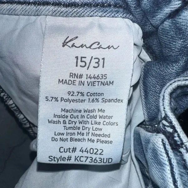 Kancan distressed multi button 15/31 stretchy jeans Blue - Image 3