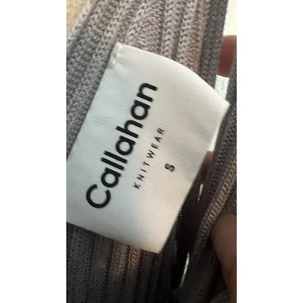 Callahan Knitwear Tammy Midi Ribbed Dress Size S‎ Gray Sleeveless Vneck - Image 5