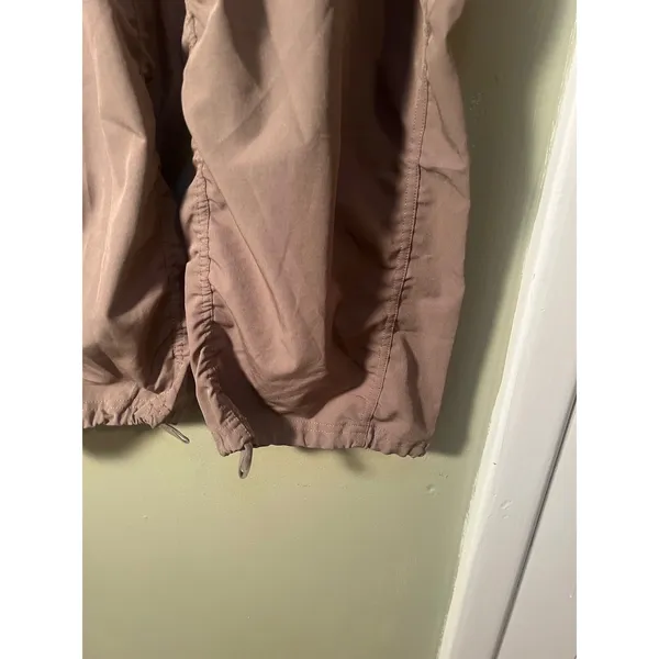 RBX Women's Sz Large Cropped Athletic Pants Brown Gathered Leg High-Rise Stretch - Image 4