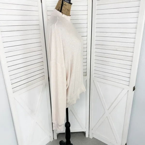 Topshop Oversized Slouchy Mock Neck Sweatshirt Nude‎ Pink Size 8 - Image 3
