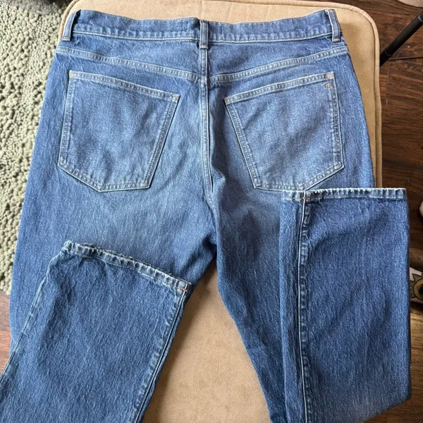 Madewell The Longline Straight Jeans Womens 32 Blue High Rise Stretch Denim - Image 3