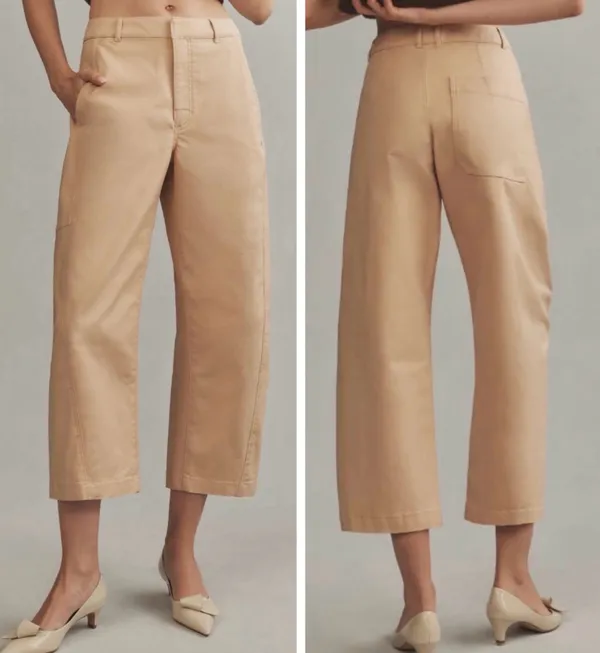 Anthropologie Maeve Curved Cropped Chino Pants, Size 2P - Image 2