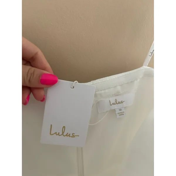 Lulus Lifetime of Love White Satin Strapless A-Line Gown Size 10 Classic Wedding - Image 8