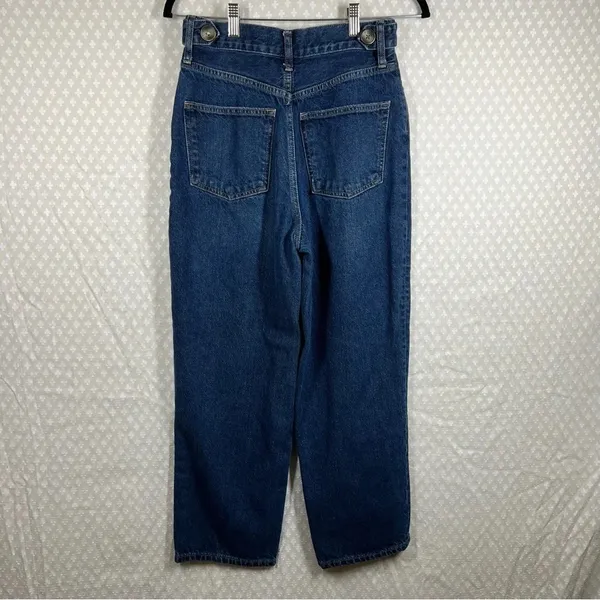 Free People We The‎ Free Dark Wash Pleated High Rise Mom Jeans - Image 5