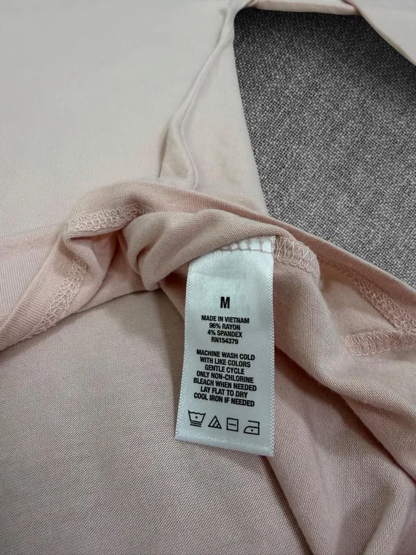 Aeropostale Blush Pink Lace-Up Shoulder Long Sleeve Top Medium - Image 5