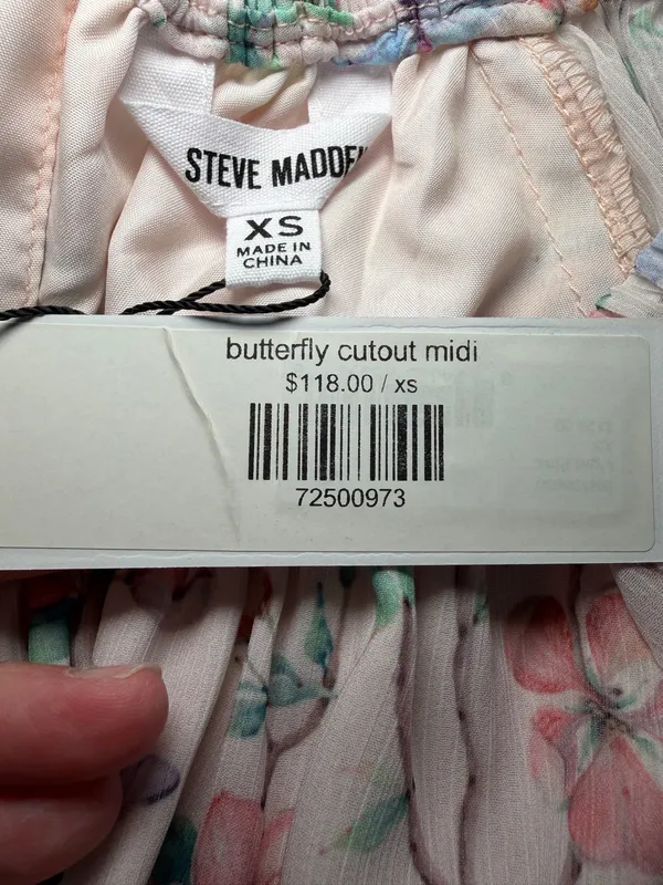 Steve Madden NWT Cadi Butterfly Floral Chiffon Whimsical Fairy Cutout Dress XS - Image 6