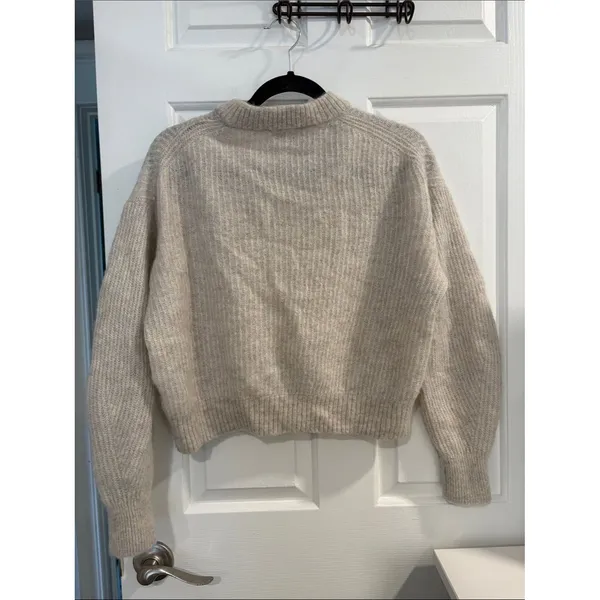 Everlane Cream Ribbed Turtleneck Alpaca and Merino Wool Sweater - Image 5