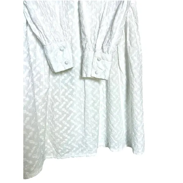Antonio Melani 100% Cotton Lace Swim Cover Up Dress White Boho Tunic Size M - Image 7