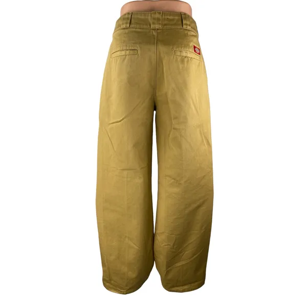 Dickies Women's Khaki Beige High Waist Loose Fit Wide Leg Baggy Pants Size 25 - Image 2
