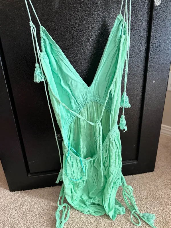 Green tassel tie romper Size XS - Image 2
