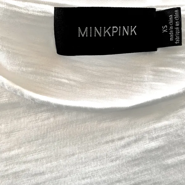 MINKPINK White Short Sleeve Shirt - Image 4