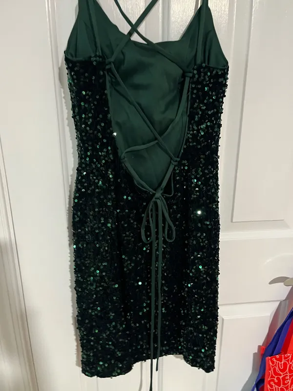 size 8 lucy in the sky green velvet bodycon mini dress - Image 3