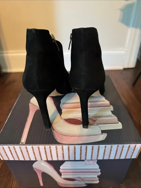 Vince Camuto Black Suede Pointed Ankle Booties - Image 3