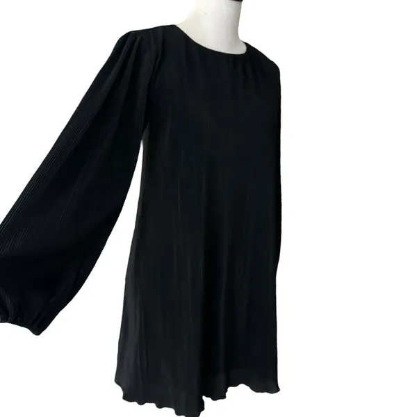 Abercrombie & Fitch Satin Micro Pleated Black Mini Dress Womens XXS Tall Party - Image 10