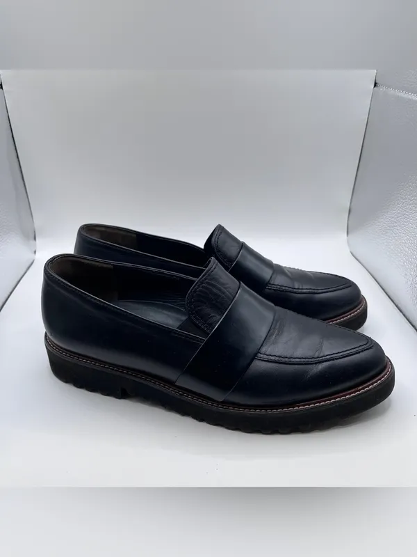 Paul Green 1670-003 slip-on loafers black leather chunky lug sole size US 7.5 - Image 2