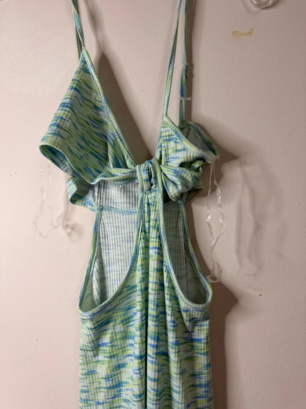 Women’s Sleeveless Knit Dress in Mint & Aqua - Image 2