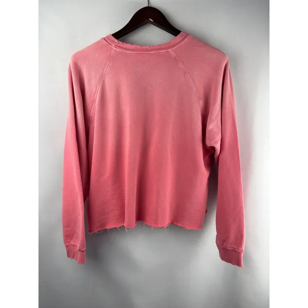 Women’s I.S.M.B.S Medium Pink Smiley Crop Sweatshirt - Image 3