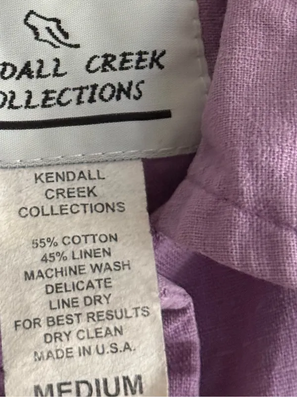 Kendall Creek Collections Lavender Cotton Linen Button Vest M Made USA - Image 8