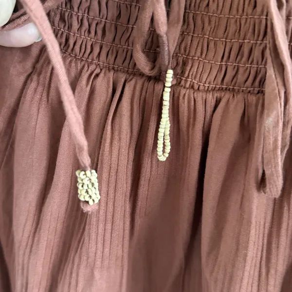 Free People Boho Elegant Rust Brown Dress Medium - Image 4