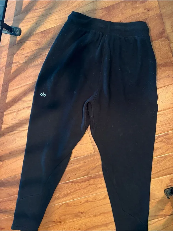 Alo Black Jogger Pocket Zip Sweatpants Size Small - Image 9