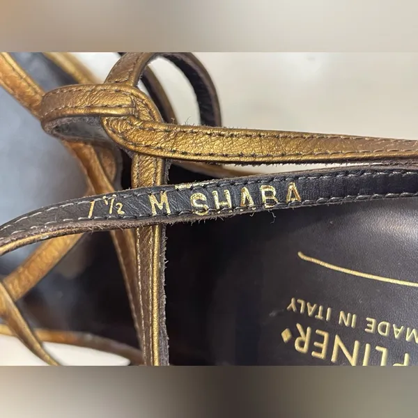 Donald J. Pliner Women’s Shaba Bronze‎ Straps Platform Wedge Sandals Size 7.5 - Image 6
