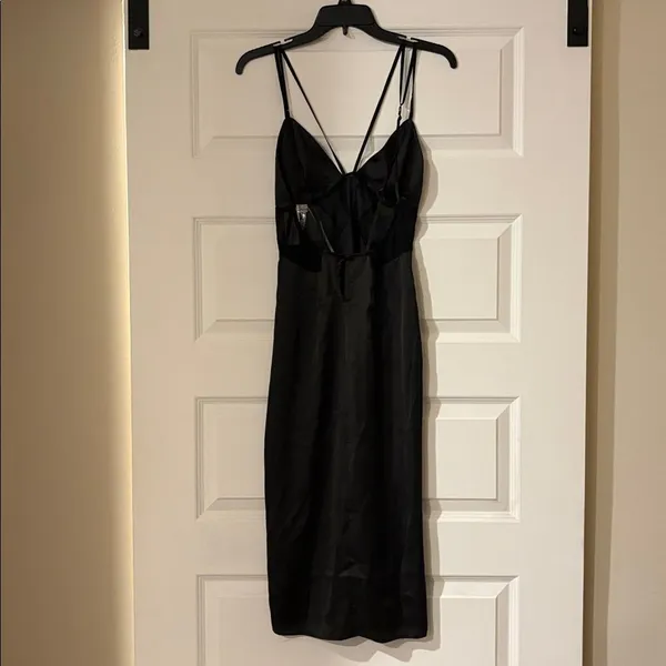 By Anthropologie Black Mesh Slip Dress, NWT - Image 10