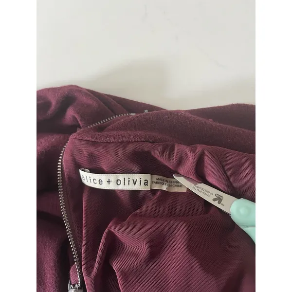 Alice + Olivia Maroon Drop Hem Sleeveless Knit Dress Size 4 - Image 5