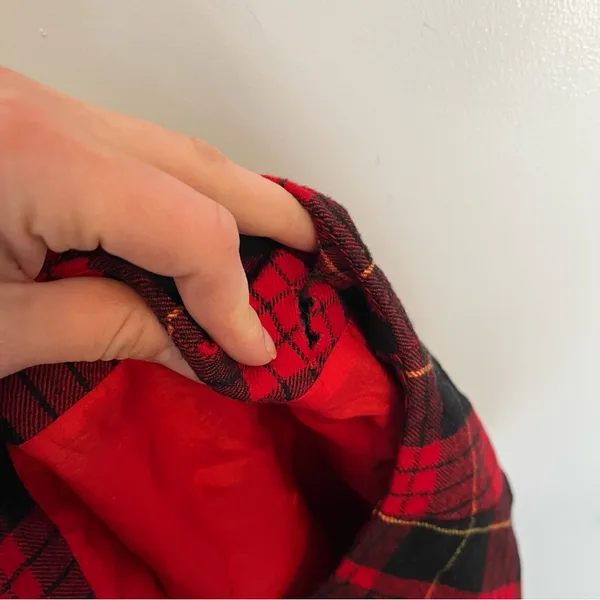 Vintage Episode Red and Black Plaid Wrap mini Skirt 10 tartan holiday wool - Image 6