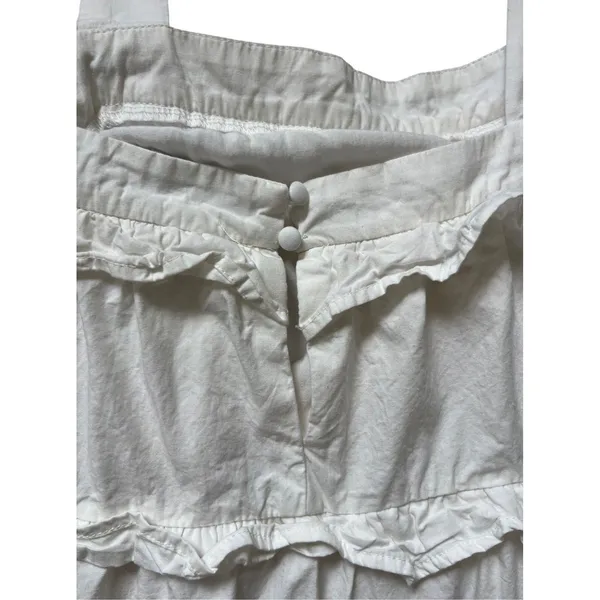 Fab’rik Callie Tiered Midi Dress White Beachy Vacation Size Small - Image 7