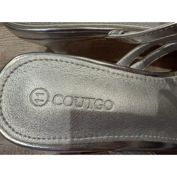 Coutgo Women's Square Open Toe Low Heel Sandals NIB Size 11 - Image 7