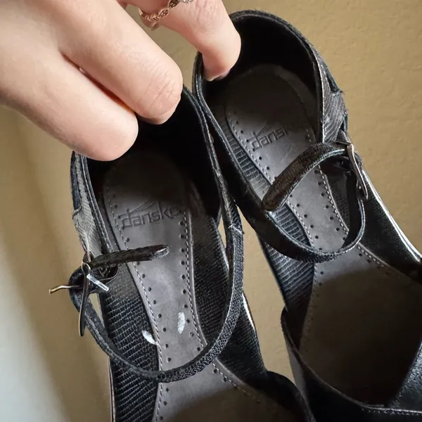Dansko Roxy Mary Jane Heels Sz 6 in Black‎ NEW leather strap - Image 5