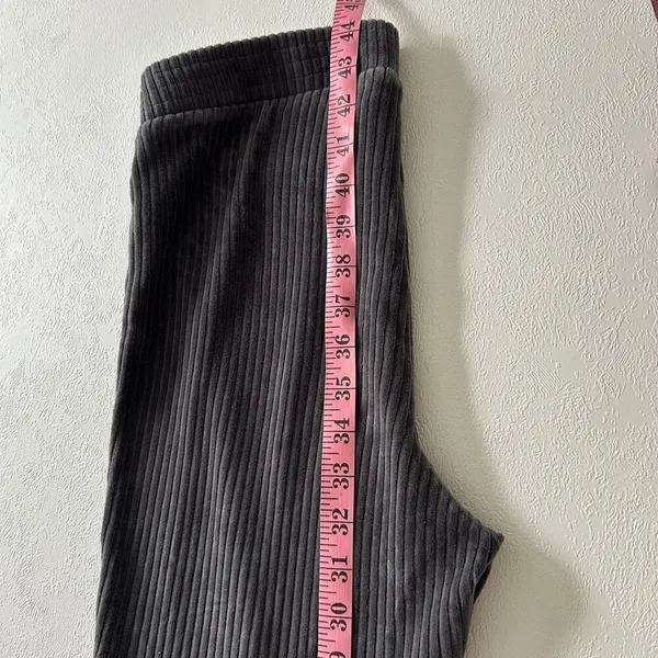 Aerie Ribbed Velour Flare Pants Gray Size M | Cozy Lounge Athleisure - Image 6
