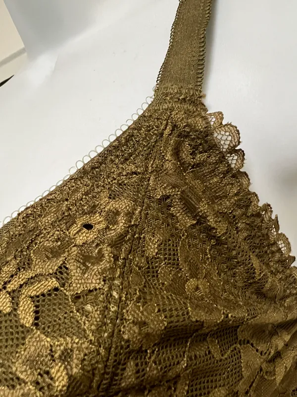 Savage X Fenty Olive FLORAL LACE AND MESH BRALETTE - Image 4