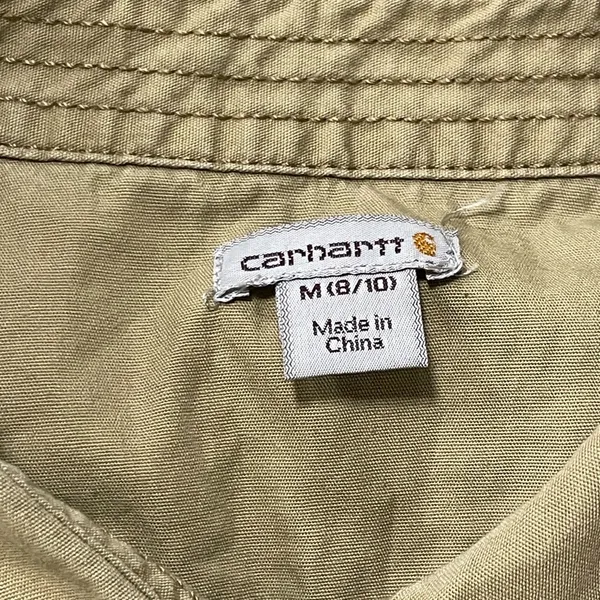 Carhartt Womens Brown Duck Short Sleeve Top Blouse Button Down Size Medium 8-10 - Image 6