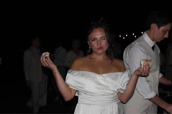 Always Celebrating Lulus Satin Ivory Dress Off Shoulder - Image 7