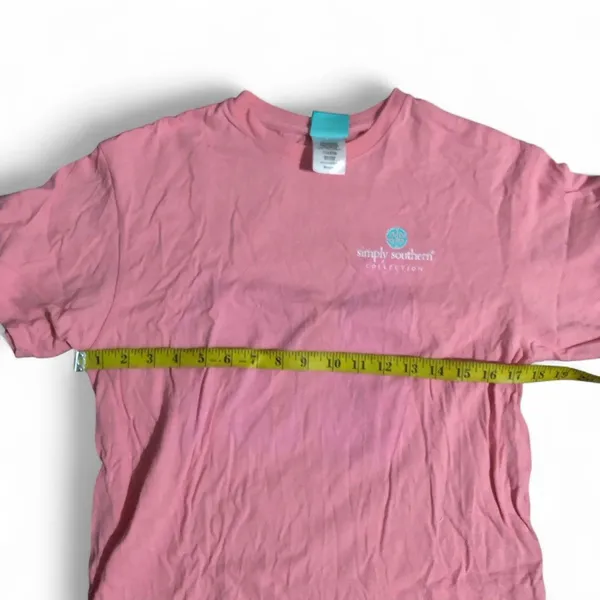 Simply Southern Mom’s Life Mum Mummy Mama Graphic Pink Tee T-Shirt Top Blouse Cotton Short Sleeve Turquoise Blue Sz M Measurements in pics - Image 5