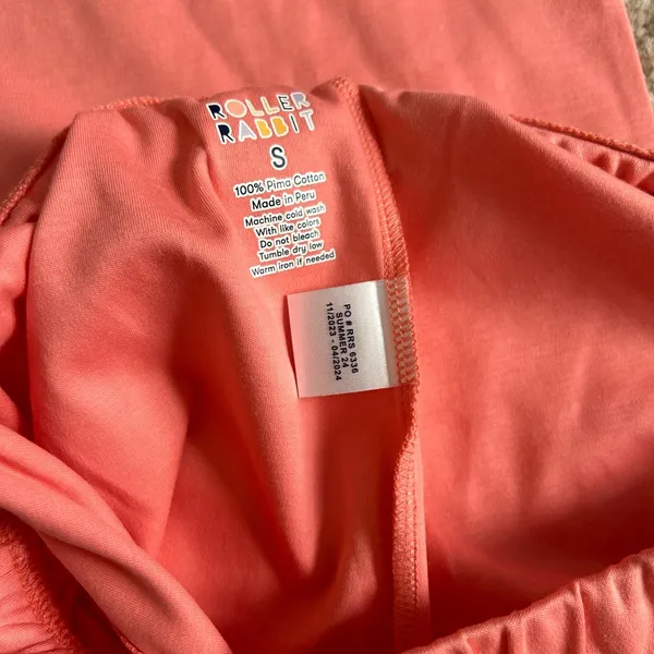 NWT Roller Rabbit Pink Watermelon Monkey Embroidered Polo Pajamas Size Small - Image 7