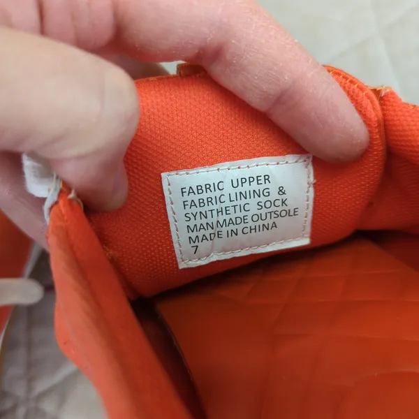 Birdies Roadrunner Women's‎ Sneakers 7 Orange White Leather Accent Casual Shoes - Image 8