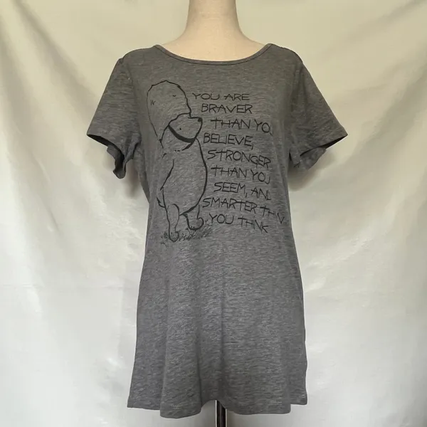 Disney Parks Winnie the Pooh Graphic Women Tee Top Sz M Lace Back Whimsical Cozy - Image 13