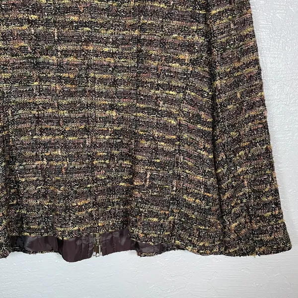LAFAYETTE 148 Women 6 Brown Tweed Zip Up Blazer Suit Jacket Business Career - Image 6