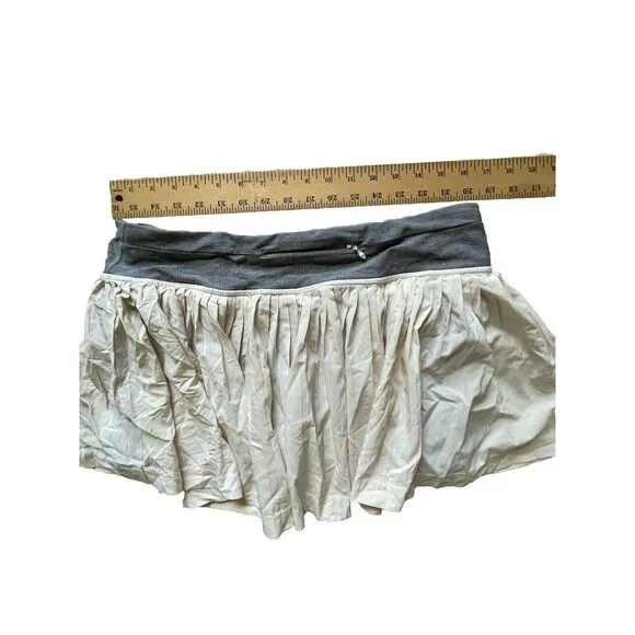 Lululemon Pleat to Street Skort White‎ Grey tennis skirt pleated Size 10 - Image 4
