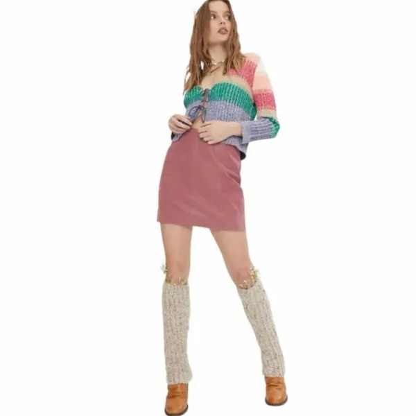 Free People Vegan Suede‎ Modern Femme Mini Skirt in Pressed Pink Flowers Size 4 - Image 2