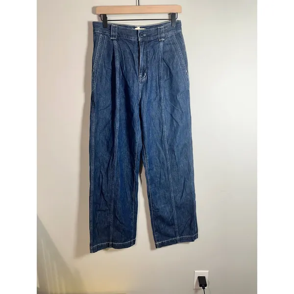 Madewell Perfect Vintage Wide Leg‎ Jean Seam Edition Blue Trouser 27 High Rise - Image 5